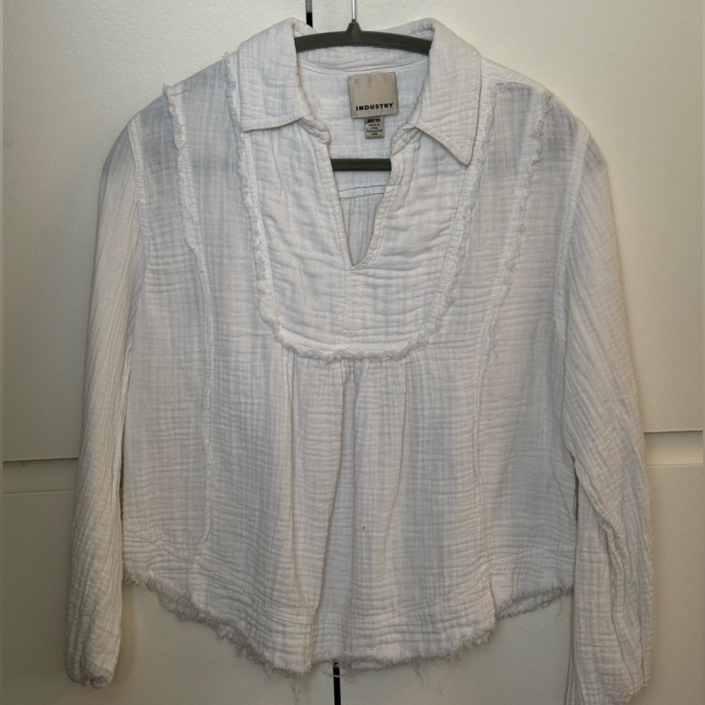 White Beachy Blouse Fringe